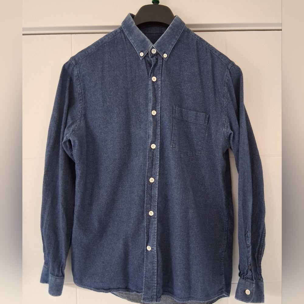 Ami Alexandre Mattiussi/ Blue Denim Button Up Shirt/ 100% Cotton/ Size US M - Picture 2 of 16